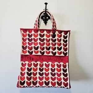 NWT APM Monaco Heart Tote Bag Red Valentines New